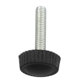 M6 x 20 Male Thread Knurled Screw Hand Tightening Screw Black Plastic Handle Knob Clamping Screw Pack of 20