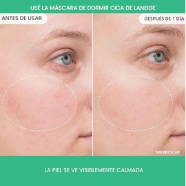 LANEIGE Mascarilla para dormir Cica: Mascarilla coreana para piel sensible para hidratación calmante y reparación de la barrera