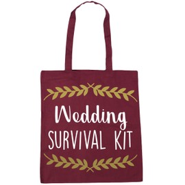 Hippowarehouse Wedding survival kit wreath Tote Shopping Gym Beach Bag 42cm x38cm, 10 litres