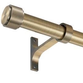 Long Curtain Rods for Windows 72 to 144", 1-Inch Antique Bronze Blackout Curtain Rods with Aluminum Brackets and End Cap Finials, Adjustable Drapery Rods for Sliding Glass Door/Bedroom/Kitchen Etc.