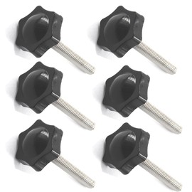 6pcs M10 x 25mm Stainless Steel Thread Replacement Star Hand Knob Tightening Knurled Screw Hand Tightening Knob Screw