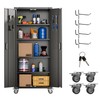 Aobabo Metal Storage Cabinet with Wheels, Steel Lockable Cabinet with