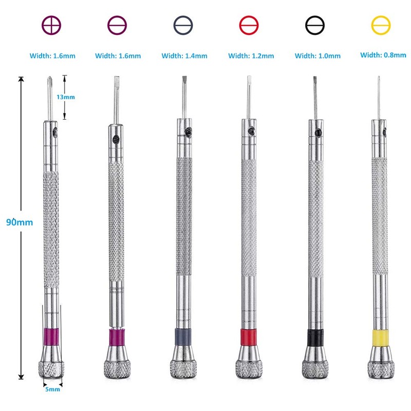 VAKOGAL Premium 6PCS Micro Precision Screwdriver Set, 0.8-1.6mm, Extra Replacement