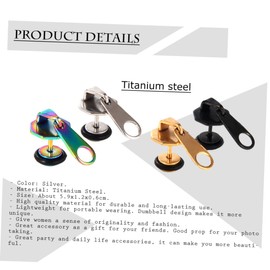 FOMIYES 4pcs Creative Dumbbell Earrings Titanium Steel Unique Fashion Eardrop Jewelry for Women Men Lightweight Durable Colorful Design for Parties Daily Wear Random Color