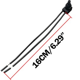 Miayaya 2 Pack Push Button Switch ZING Ear ZE-107S ON-Off 3A 250VAC/6A 125VAC/2A Light Wired Press Switches Appliances Replacement Part for Motorcycle/Auto Car Bathroom Fan with 6" Lines