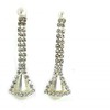 Teardrop Faux Pearl, Clear Simulated Rhinestone Post Earrings