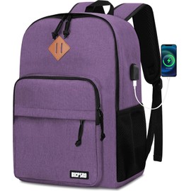 Lightweight Backpack for Men Women, School Backpack for Girls Boys Teen, Colloge High School Backpack with USB Charging Port, Simple Daily use Bookbag, Kids Book Bag, Mochilas Escolares para, Purple