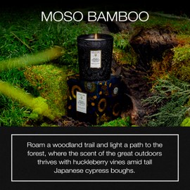 Voluspa Moso Bamboo, Classic Boxed Candle, 9 Ounce, 60 Hour Burn Time, Coconut Wax for Clean Burning, Handcrafted in the USA
