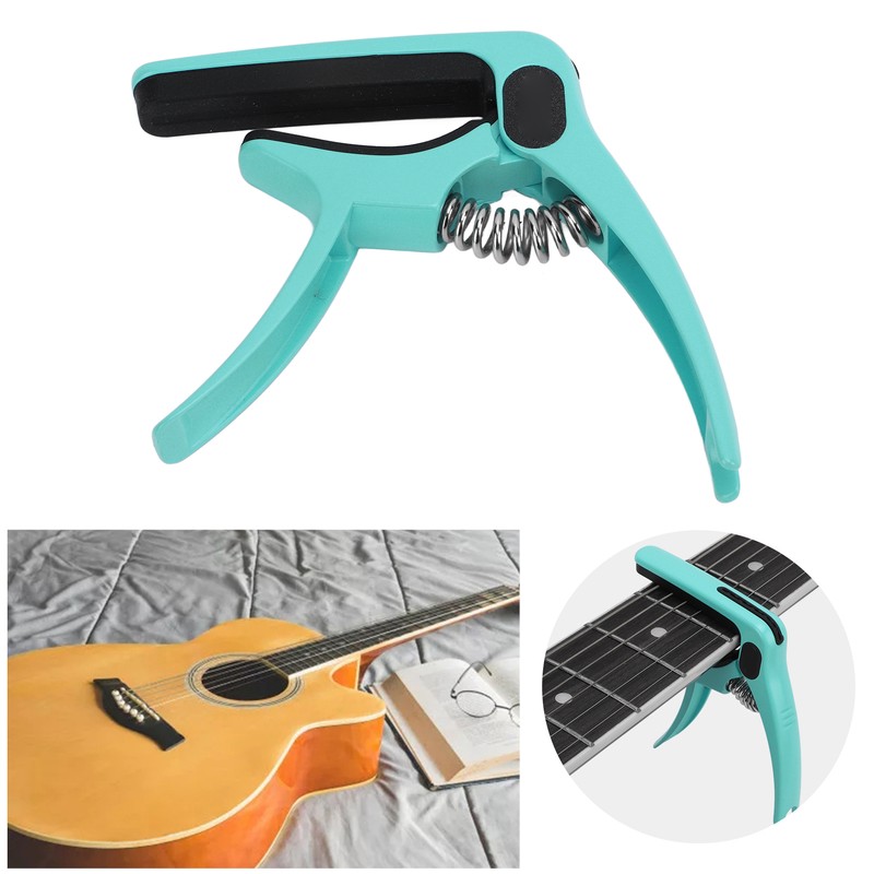Metal Guitar Capo Tone Adjustment Tool with Pick Holder Stringed