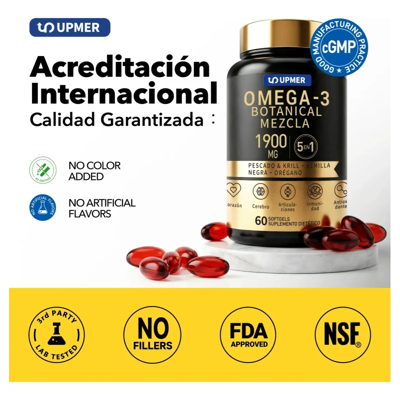 Omega 5en1 1900 Aceite Puro Salmón Salvaje