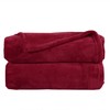 BYTIDE Solid Color Flannel Fleece Queen Bed Blanket with Storage