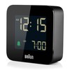 Braun Digital Travel Alarm Clock with Snooze, Compact Size, Negative