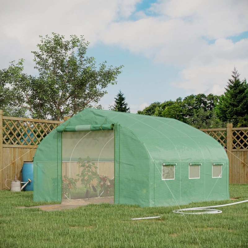 Walk-In High Tunnel Greenhouse with PVC and Metal Frame 11.5