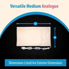 Medical Grade Heating pad with Automatic Moist Heat by Thermotech - High Heat Heating Pad for Back Aches, Muscle Relief and Cramps - Medium Size Analogue (14" x 17") - with Manual Clicker Controller