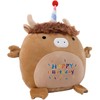 12 Inch Happy Birthday Highland Cow Plush Hugging Pillow -