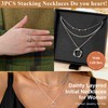 JeweBella 3 PCS Gold Necklaces for Women 14K Gold Plated