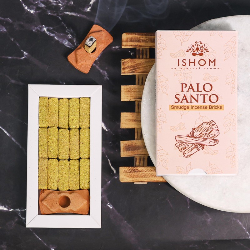 ISHOM Smudge Incense Bricks 45 Pack Combo - Palo Santo,