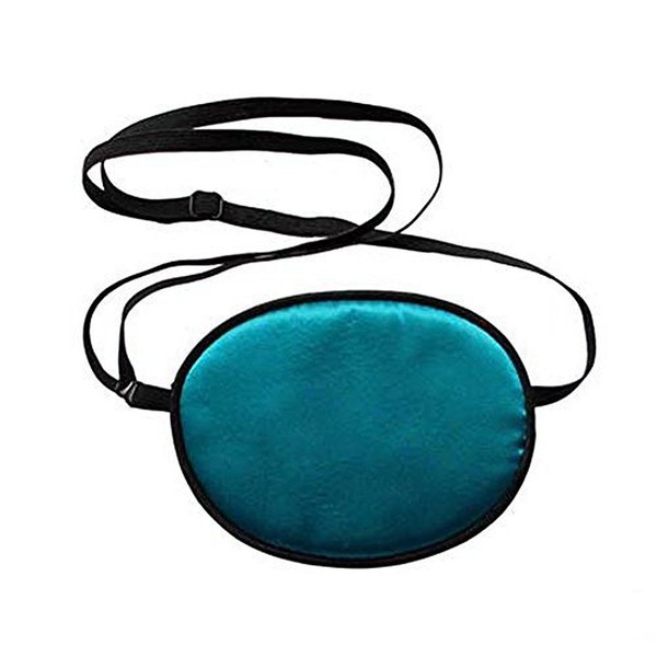 HugeDE Soft Comfortable Silk Pirate Eye Patch for Adults Lazy Eye Amblyopia Strabismus Blue