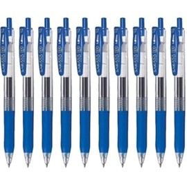 Zebra Sarasa Clip 0.7 Retractable Gel Ink Pen, Rubber Grip, 0.7mm, Blue Ink, Value Set of 10
