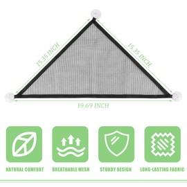 Ykimok 3Pcs Bearded Dragon Hammock - Nylon Mesh Reptile Hammock with Suction Cups for Lizard, Gecko, Snake (Black)