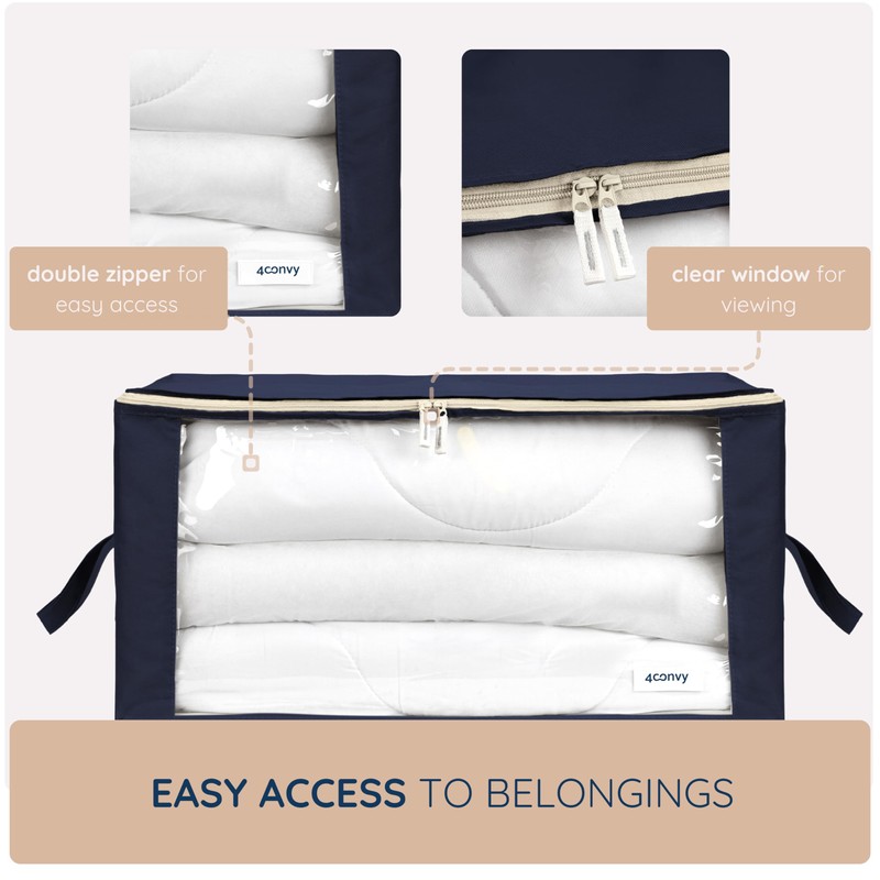 4CONVY Solid, Foldable Clothes Storage Box with Zipper - [2024