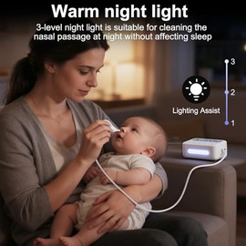 Electric Nasal Aspirator for Baby, 9 Adjustable Suction Power,Nose Cleaner Travel Kit,LED Display,Night Light and Music Soothing Function, Electric No