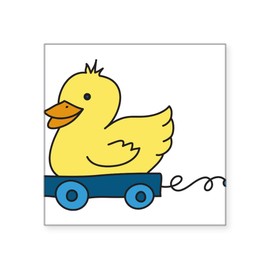 CafePress Duck Pull Toy Square Sticker 3 X 3 Square Bumper Sticker Car Decal