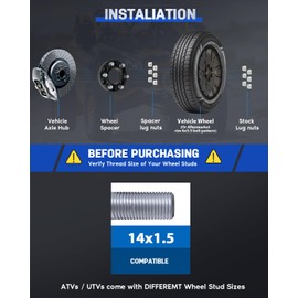 ECCPP 4PCS 6x5.5 to 6x5.5 Wheel Spacers Hub Centric 1.25" 6 Lug 6x139.7mm 14x1.5 95.1mm for Toyota for tundra wheel spacers 2022-2023| for Lexus LX600 2022-2023