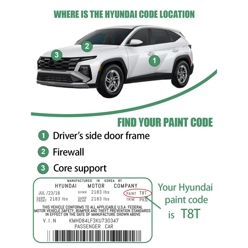 Y2E Calypso Red Touch Up Paint for Hyundai, Color Accurate