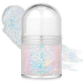 Roll-on Body Glitter Gel, Face Glitter Gel Blue, Festival Glitter for Face and Hair, Sparkle Waterproof Rollerball Applicator for Concerts/Parties, Body Shimmer