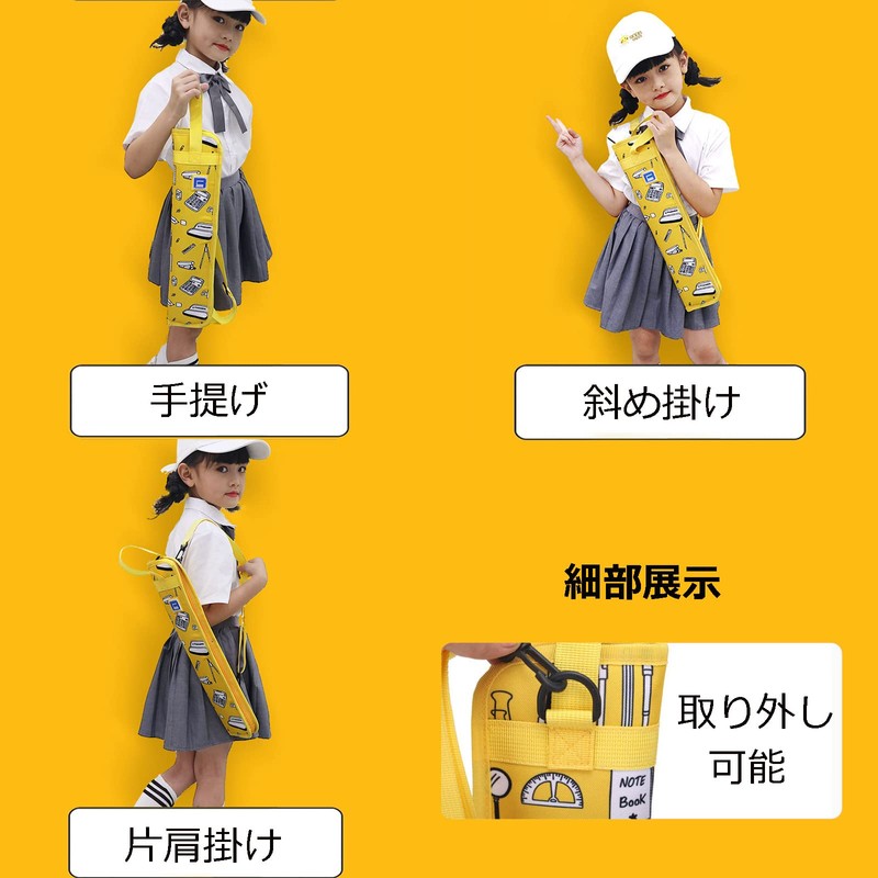 Drumstick Bag Case Compact Zippered Handle Shoulder Strap (Navy)