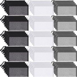 Leelosp 80 Pcs Mesh Zipper Pouch Bulk Back to School Multicolor Pencil Storage Pouch Multipurpose Mesh Cosmetics Bags Toiletry Makeup Bags for Office Travel Organization(Black, Gray, White)