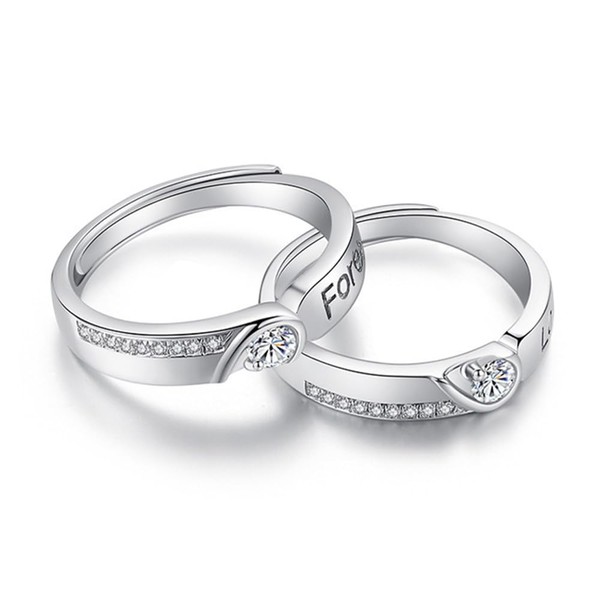 yuruyi Matching Couple for Rings - Romantic Heart Design |