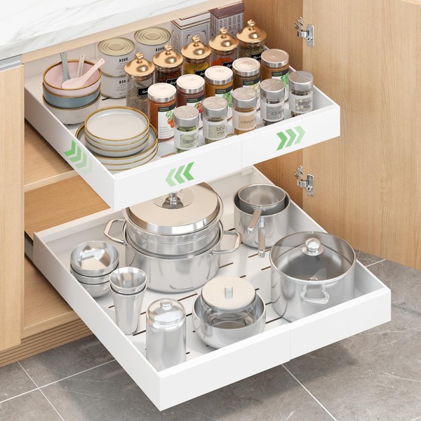 Expandable Pull-Out Cabinet Organizer with Slide Out Drawers - 2