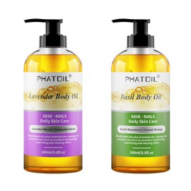 PHATOIL PHATOIL 260 ml (8.8 fl.oz) Lavender Body Oil and Basil Body Oil
