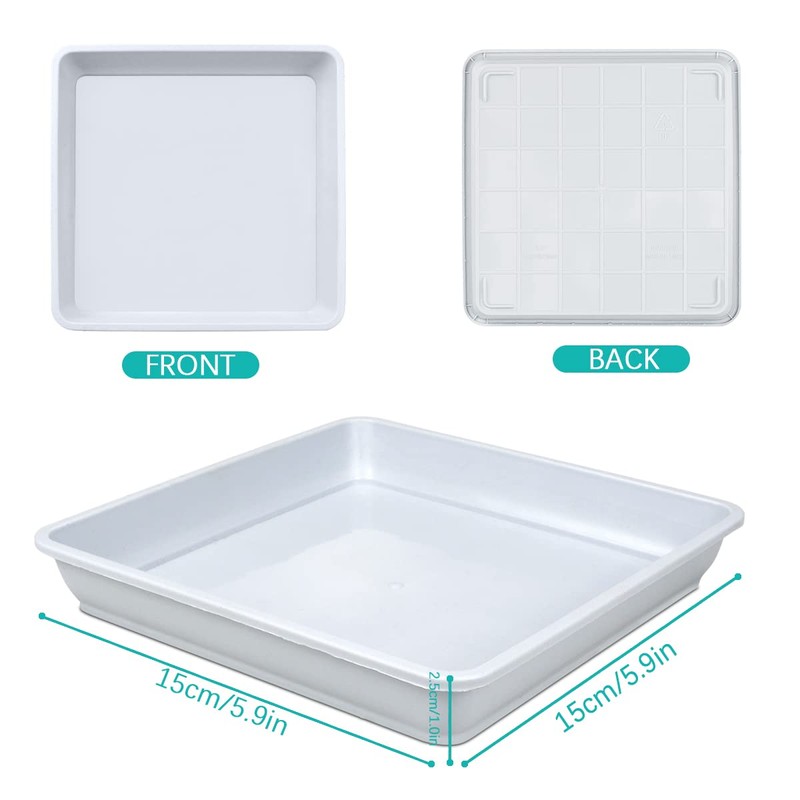 LNQ LUNIQI 10 Pcs 6 Inches Square Plastic Plant Saucer