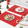 SHACOS Placemats Set of 6 Woven Vinyl Christmas Place Mats