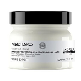 L'Oréal Professionnel Paris Restrukturierende Maske für alle Haartypen, reduzierte Bruchgefahr, geschützte Farbe, starkes und seidiges Haar, Metal Detox, 150 ml