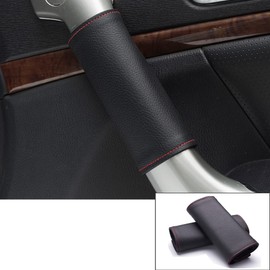 DURASIKO Car Grab Handle Cover,Soft Car Handle Protector,Car Grip Gloves,PU Leather Material,Interior Accessories for Most Cars,2Pcs