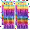 Pack of 4 Tinsel Curtain Colourful with Confetti - Shiny