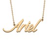HUAN XUN Stainless Steel Initial Alphabet Custom Name Necklace Ariel
