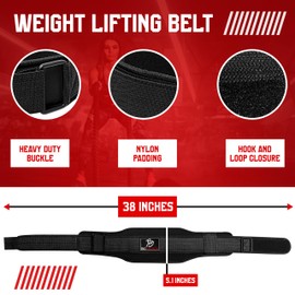 Big Muscle Weight Lifting Belt for Gym Fitness Training-Neoprene Padded Double Belt with 5.5 inch Lumbar Back Support -Great for Bodybuilding, Powerlifting, Deadlifts Workout & Squats (Black, SMALL)