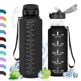 Vikaster Large Drinking Bottle, Water Bottle with Straw, 1500 ml, Water Bottle, Leak-Proof, BPA-Free, Sports Bottle for Camping, Yoga, Gym, Outdoors