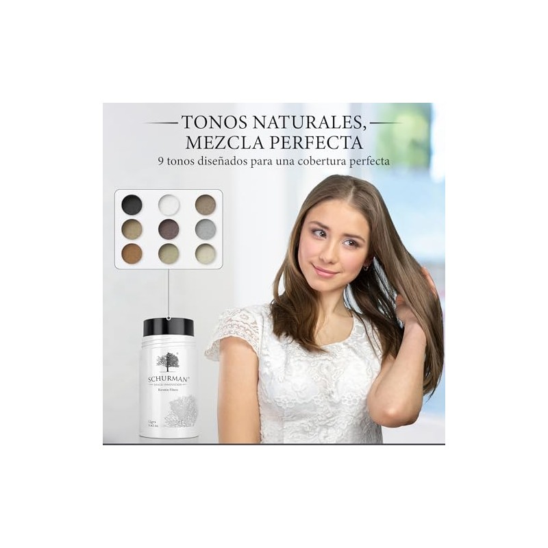 Schurman Fibras Capilares 12 g con Queratina color Medium Brown,