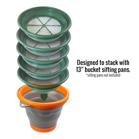 ASR Outdoor Metal Detector 1/20" Classifier Screen Set with 10L Collapsible Bucket Gold Panning Kit