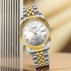 SINOBI Classic Stainless Steel Calendar Watches for Men(Silver-Gold)