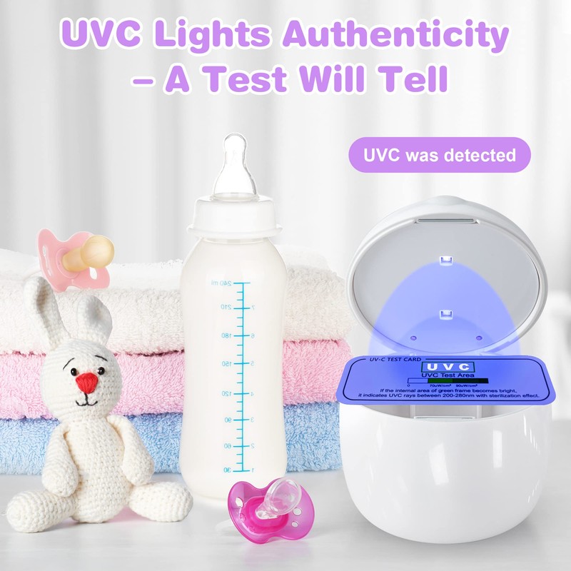 Qualirey Portable Pacifier Disinfection, Mini UV Light Disinfection, 99.99% Disinfection