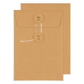 Blake Senses - Manilla String and Washer Envelopes C6 (162 x 114mm) - Pack of 100 Qty - Premium Quality 180 GSM - Document Mailer - Manilla Envelopes with String - Office & Business Supplies (SW722)
