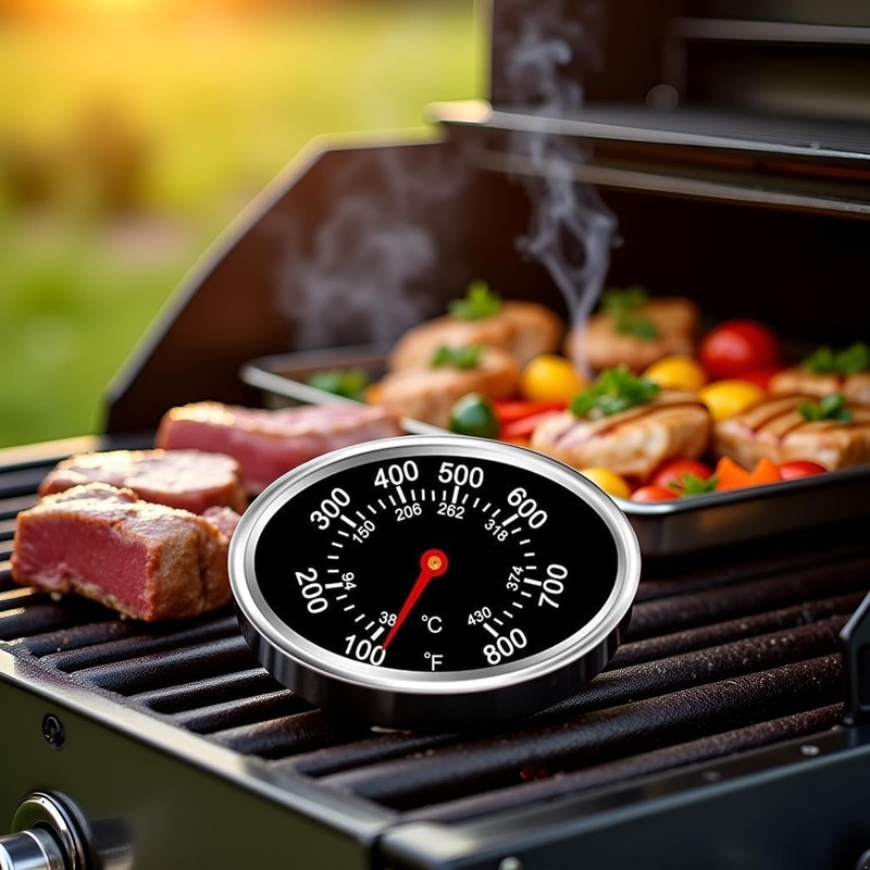Oval Lid Thermometer Temperature Gauge Replacement for Nexgrill, Grill Master