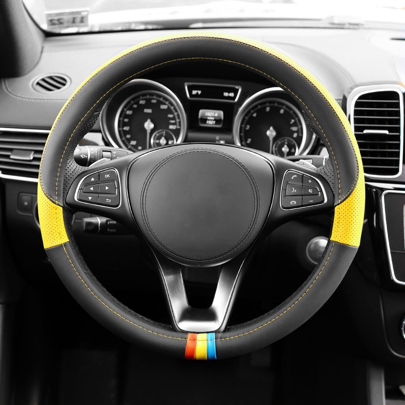 FH Group Full Spectrum Microfiber Leather Steering Wheel Cover –